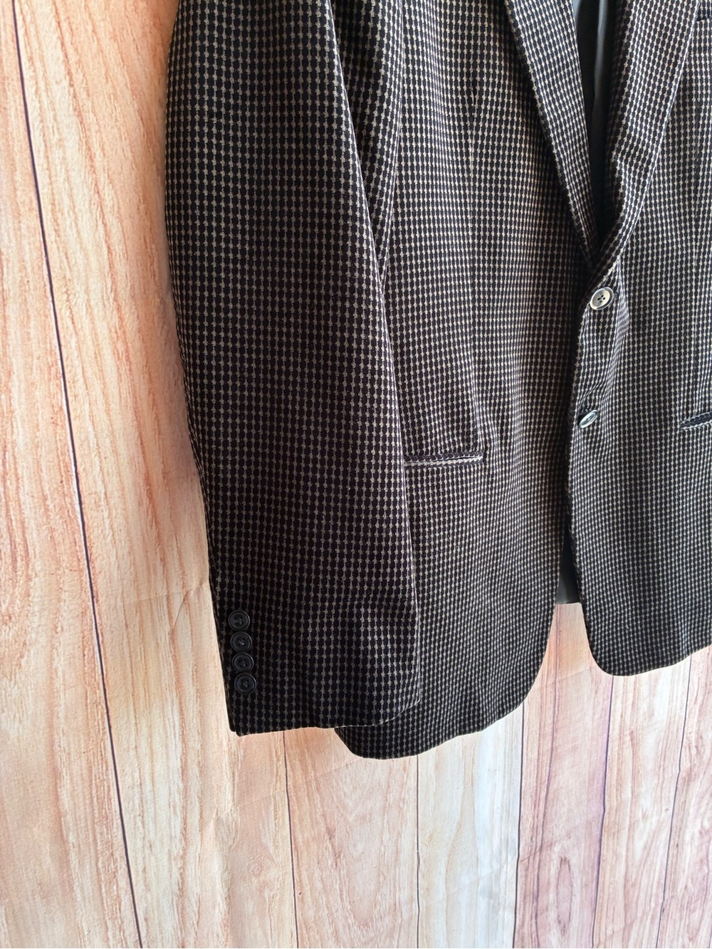ARMANI COLLEZIONI BLACK CHECK GIORGIO BLAZER SIZE 42R - Picture 2 of 6